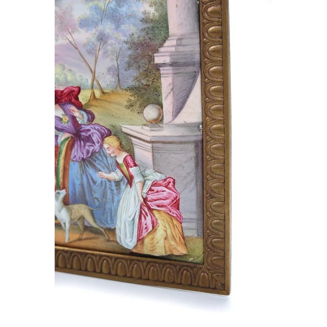 Blue 19th Century French Painted Porcelain Plaque For Sale - Image 8 of 9