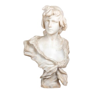 Italian School Female Figure Alabaster Bust For Sale
