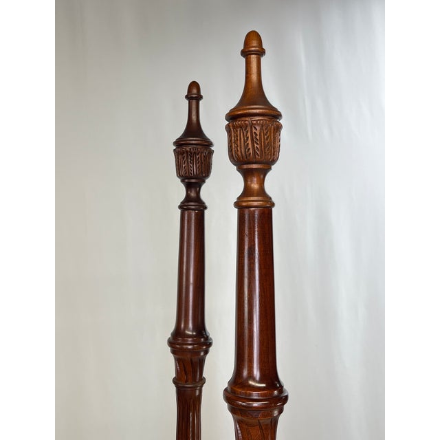 Late 20th Century Colonial Furniture Company Attributed Queen Cherry Rice Carved Four Poster Bed For Sale - Image 9 of 18