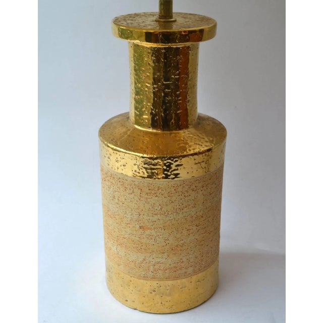 Bitossi Gilded and Stoneware Ceramic Table Lamps from Bitossi, Italy, Set of 2 For Sale - Image 4 of 9