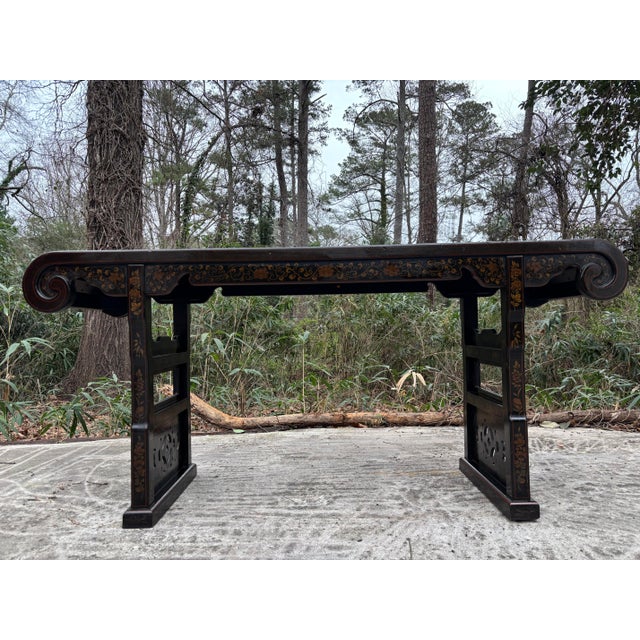 Chinoiserie Chinoiserie Larger Console Table, Vintage Drexel For Sale - Image 3 of 6