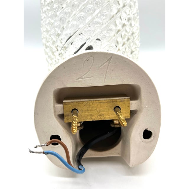 Cream Model 21 Wall Lights in Ceramic and Frosted Glass from Lindner Leuchten, 1960s, Set of 2 For Sale - Image 8 of 17