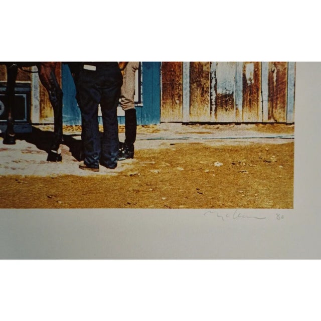 Contemporary Late 20th Century "Lucky Penny (Horse Stable)" Figurative Lithograph by Richard McLean For Sale - Image 3 of 3