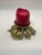 1940s Brutalist Brass Flower Candle Holder For Sale - Image 5 of 11
