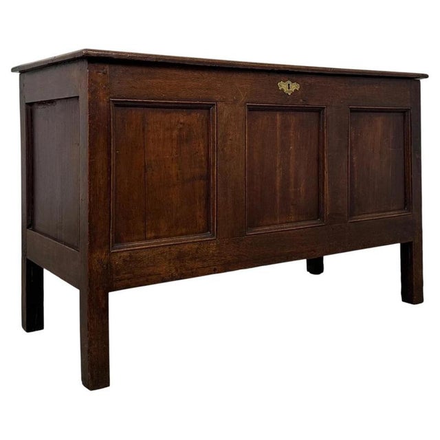 Antique English Georgian Oak Chest, 1900s For Sale - Image 11 of 11