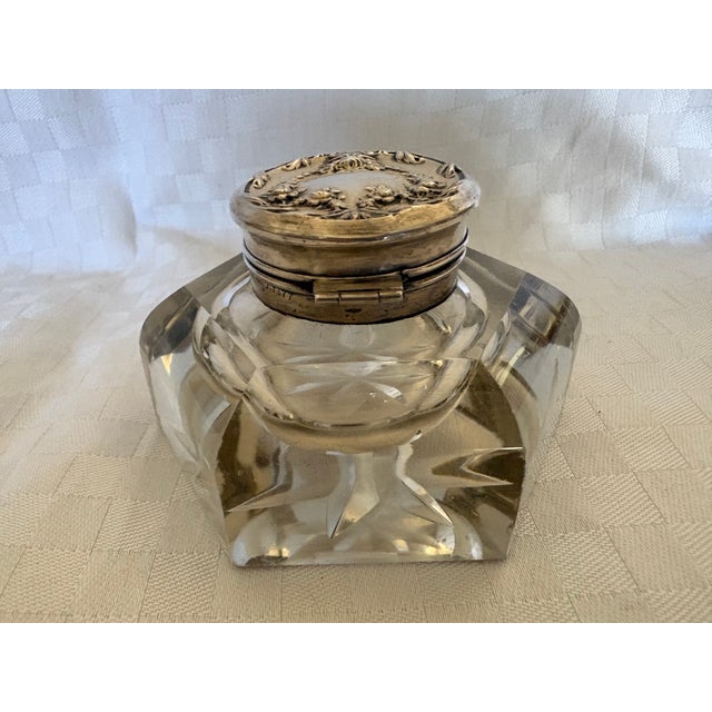Late 19th Century Late 19th Century Sterling Silver Topped Inkwell For Sale - Image 5 of 10