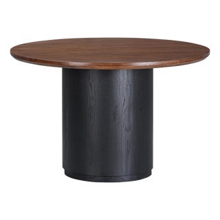 Marlow Black Wood Round Dining Table For Sale