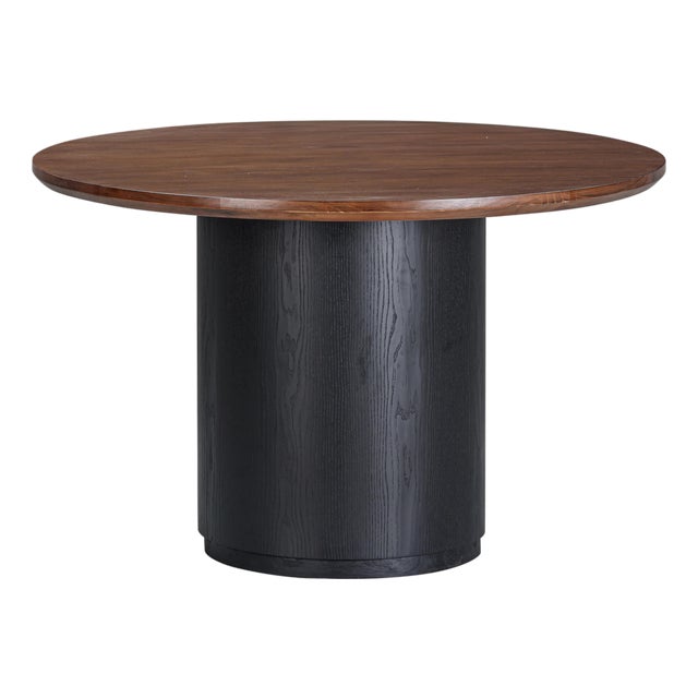 Marlow Black Wood Round Dining Table For Sale