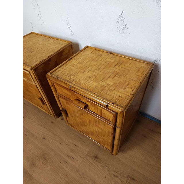 Vintage Bamboo Bedside Tables, 1970s, Set of 2 For Sale - Image 14 of 18