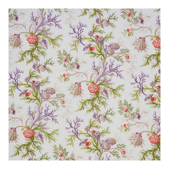 Sample - Schumacher Del Tesoro Fabric in Purple & Coral For Sale