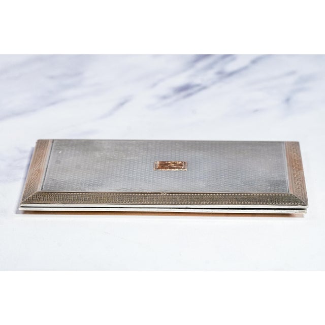 Rare Asprey Art Deco Engine Turned Antique English Sterling Silver Cigarette Case Vesta Case in Presentation Box Luxury Tobacciana For Sale - Image 9 of 18