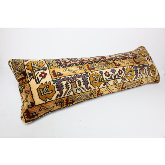 Shabby Chic Home Decor Handwoven Vintage Rug Lumbar Pillow Cover -16'' X 45'' For Sale - Image 3 of 8