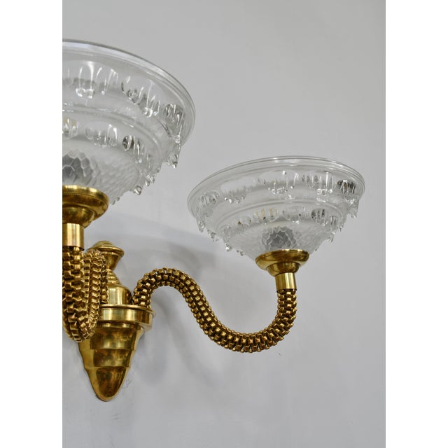 Gold A Pair of French Art Deco Wall Sconces by Boris Lacroix 1930s France For Sale - Image 8 of 13