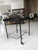 Mathieu Matégot Metal Bar Cart, Glass Lower Shelf, Pleated Apron, France, 1950s For Sale - Image 12 of 17