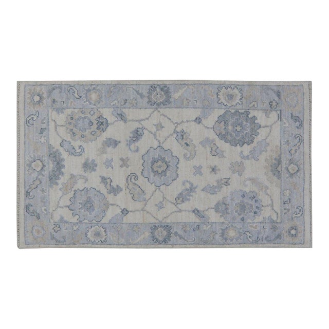 Turkish Oushak Hand Knotted Wool Rug, 4'x5'8" For Sale