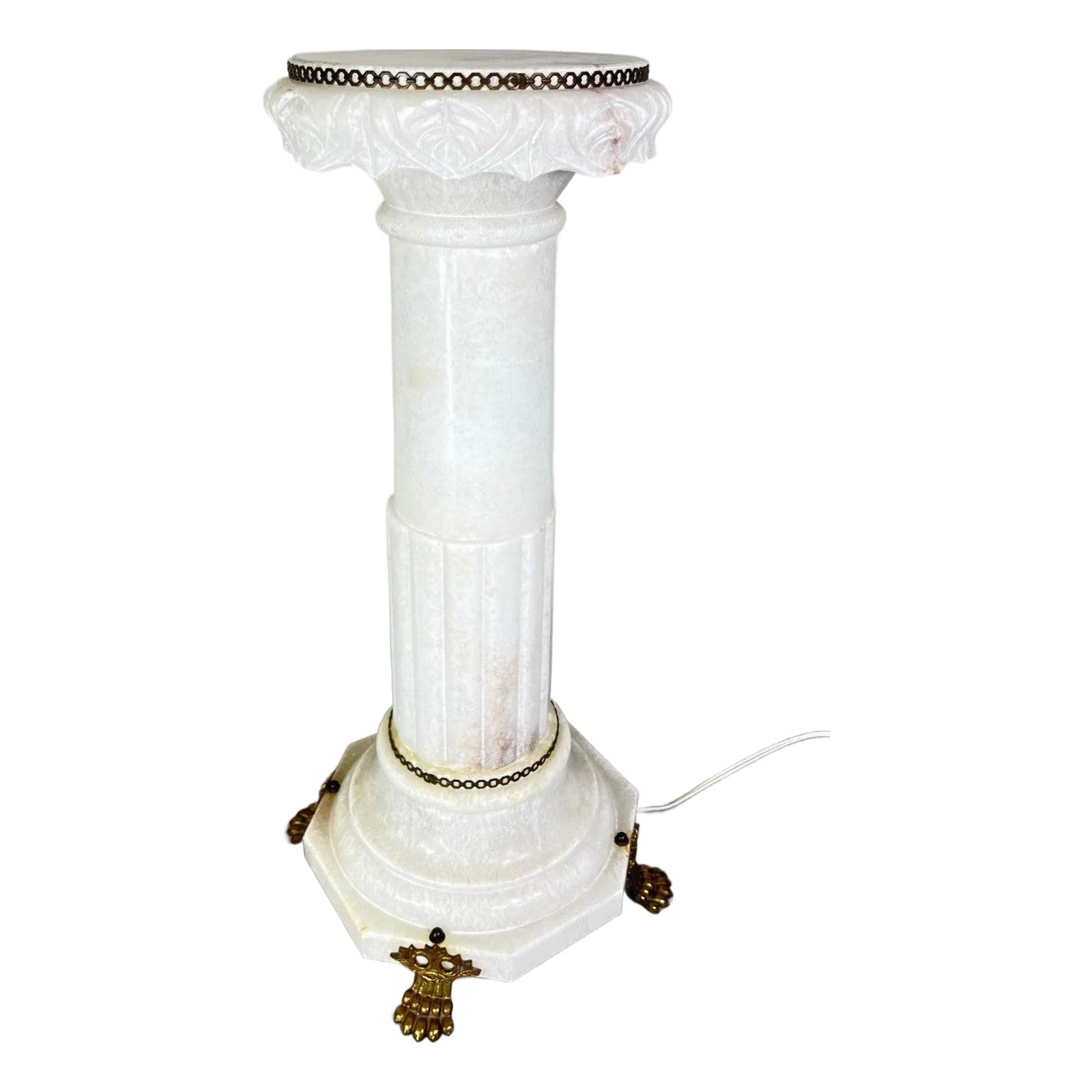 French Lighting Column Mounted on Brass Paws | Chairish