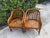 Brown Vintage Burnt Bamboo Rattan & Cane Lounge Chairs on Casters, a Pair For Sale - Image 8 of 12