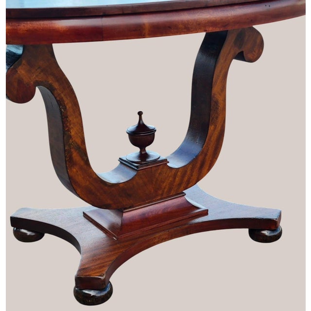 Traditional Mid 20th Century American Empire Solid Mahogany Center Table / Foyer Table For Sale - Image 3 of 14