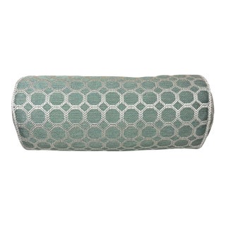 Custom Aqua Bolster Pillow With Contrast Welt For Sale