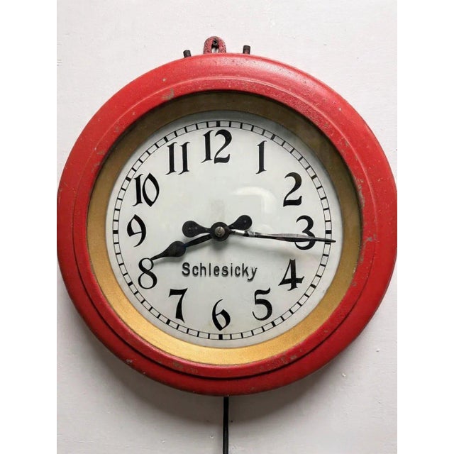 Industrial Shop Clock by CTW for F. Schlesicky, 1900s For Sale - Image 3 of 11