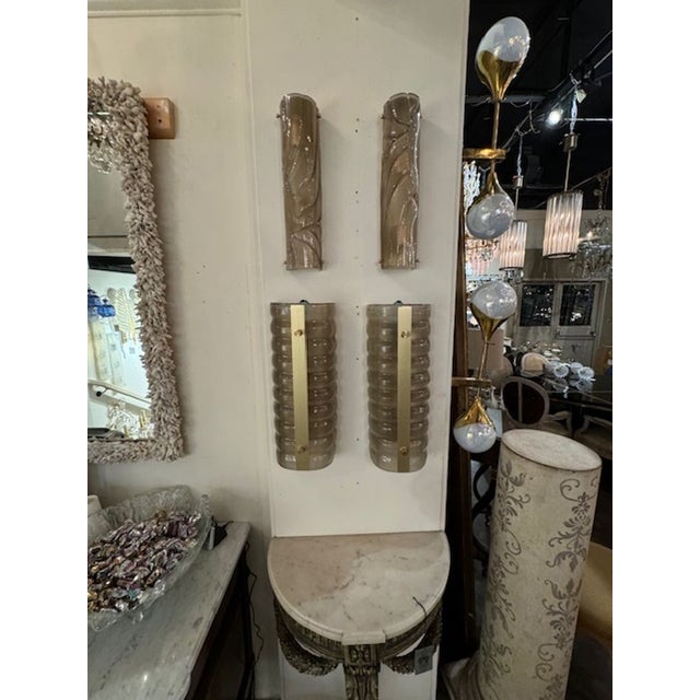 Modern Pair of Modern Barrel Murano Sconces For Sale - Image 3 of 4
