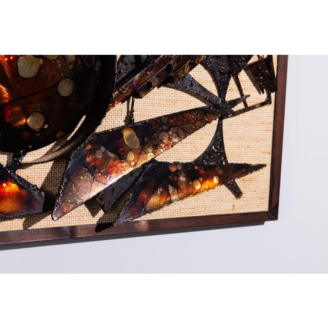 Danish Brutalist Wall Decoration in Metal & Wood & Jute by Henrik Horst, 1976 For Sale - Image 6 of 13