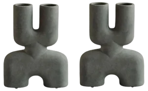 Dark Grey Cobra Vases by 101 Copenhagen, Set of 2