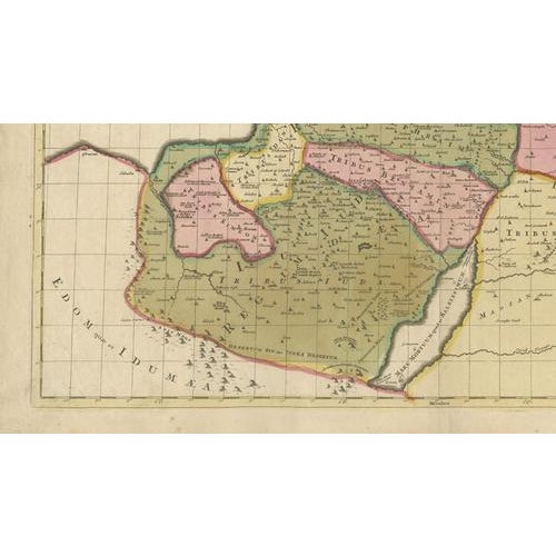 Sanson & Schenk Biblical Map of the Twelve Tribes of Israel, 1700 For Sale - Image 4 of 11