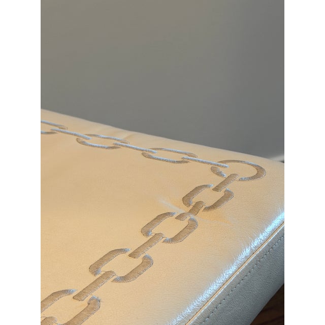 Contemporary Jonathan Adler Rider X-Bench in White and Polished Nickel For Sale - Image 3 of 8