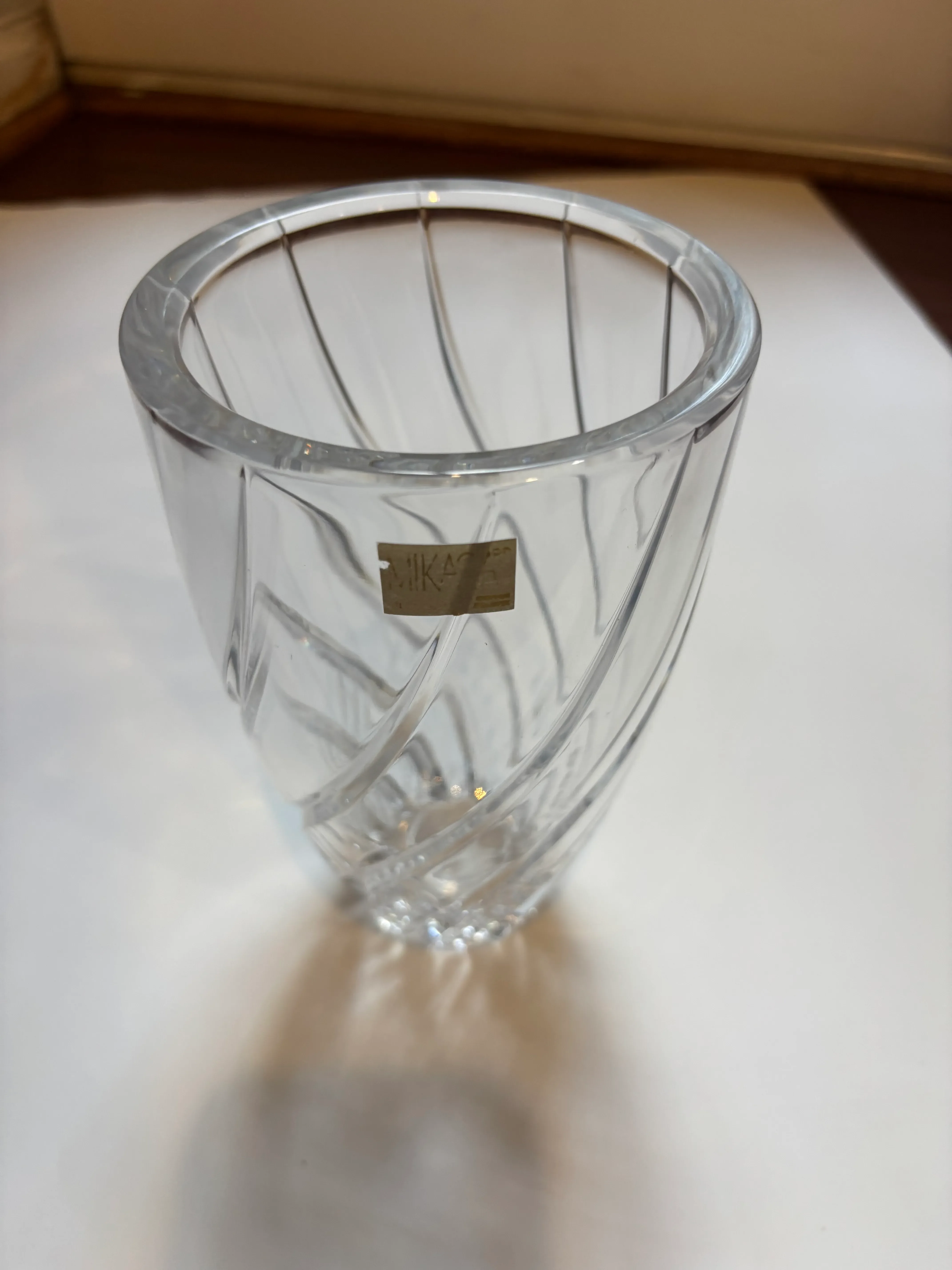1980s Mikasa Flower Slovenia Olympus Crystal Vase | Chairish