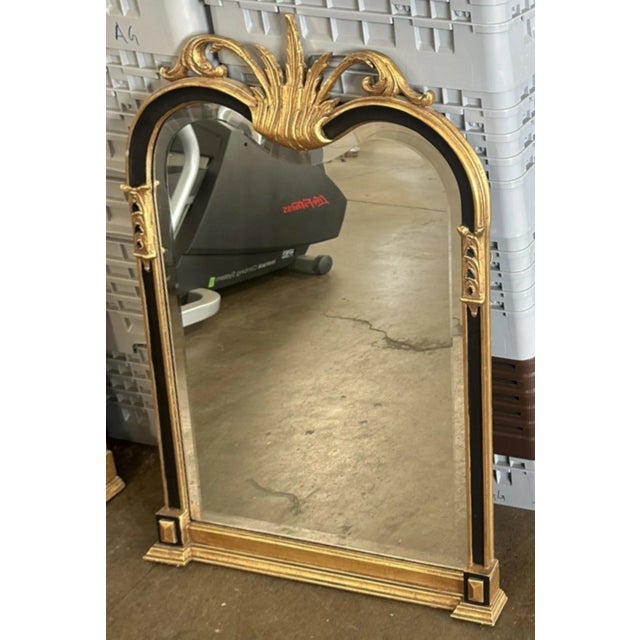 Empire Friedman Brothers Giltwood & Black Lacquer Mirror 1 of 2 Available For Sale In Los Angeles - Image 6 of 6
