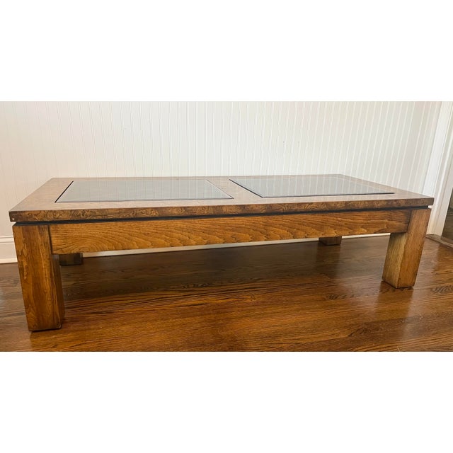 Gordons Inc. Vintage 1970’s Gordon's Fine Furniture Burlwood Smoked Glass Coffee, End and Accent Table Set For Sale - Image 4 of 11