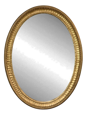 Large Louis XVI Style Oval Mirror, 1980s