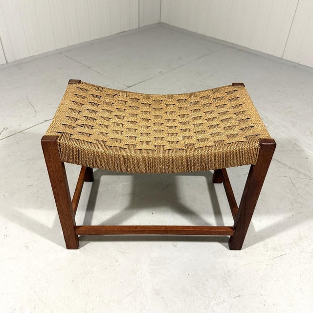 Plaited Cord Seat Stool, 1950s For Sale - Image 6 of 10