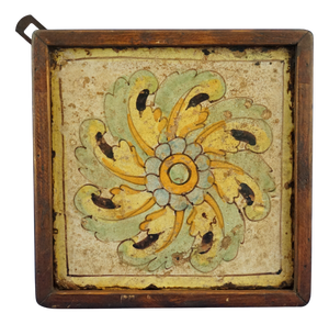 Antique Sicilian Ceramic Tile from Caltagirone, 1500s