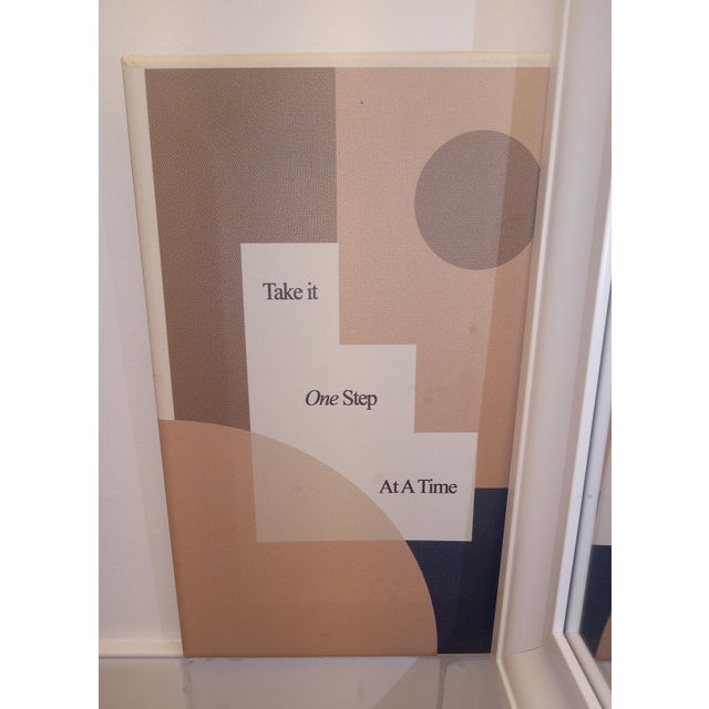 Mid-Century Modern Contemporary Minimalist Abstract Linear Graphic Text Canvas Print - Small Space Geometric Art Piece For Sale - Image 3 of 6