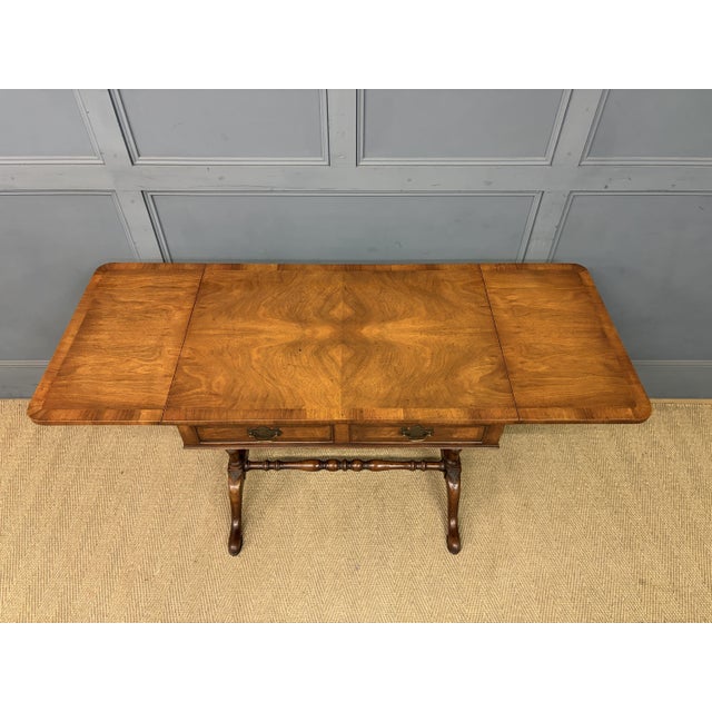 Brown Burr Walnut Sofa Table, 1910 For Sale - Image 8 of 18