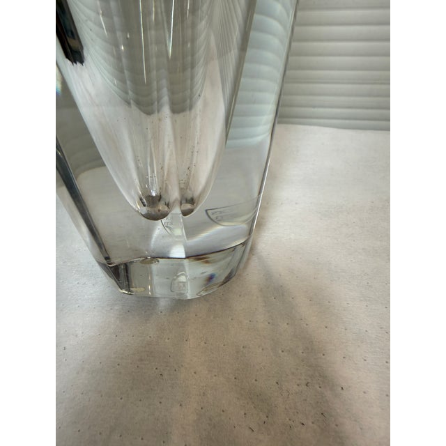 Erika Lagerbielke for Orrefors Faceted Crystal Flower Vase, Late 20th Century For Sale - Image 12 of 12