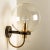 Metal Clear Glass & Brass Wall Lamp attributed to Glashütte Limburg, 1975s For Sale - Image 7 of 11