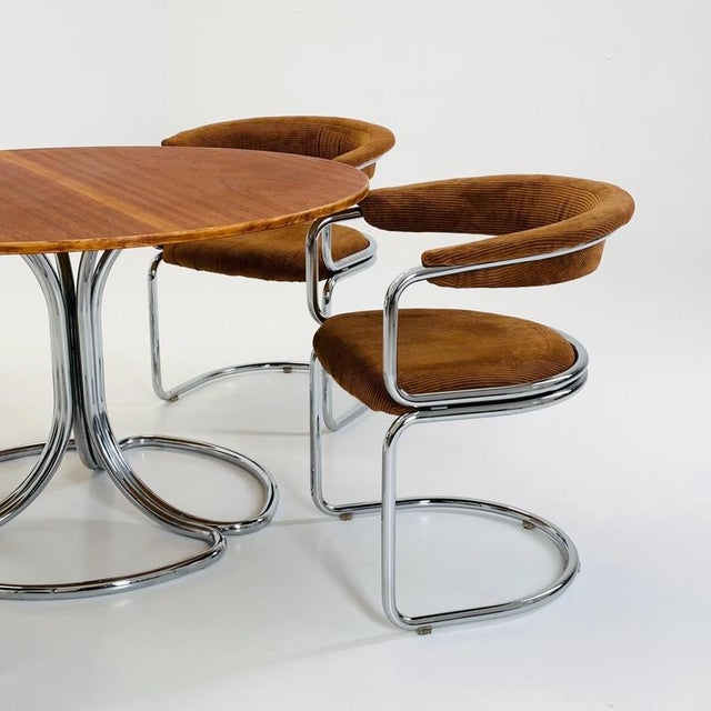 Mid-Century Modern Cognac Velvet Dining Chair by Giotto Stoppino, Italy, 1970s For Sale - Image 6 of 18