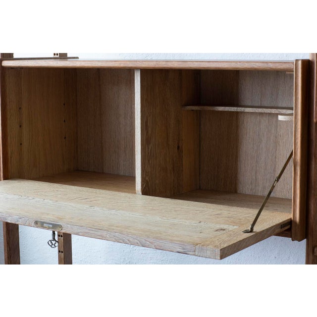 Brutalist Oak Wall Unit by Henning Kjærnulf, 1970s, Set of 6 For Sale - Image 15 of 18