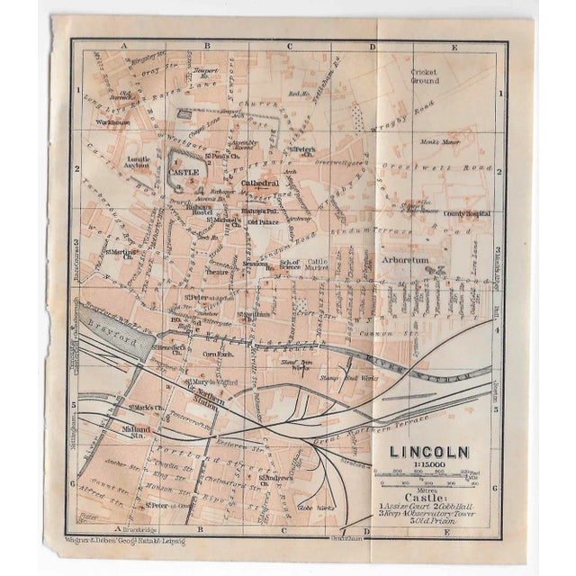 English 1910 City Map of Lincoln England For Sale - Image 3 of 3