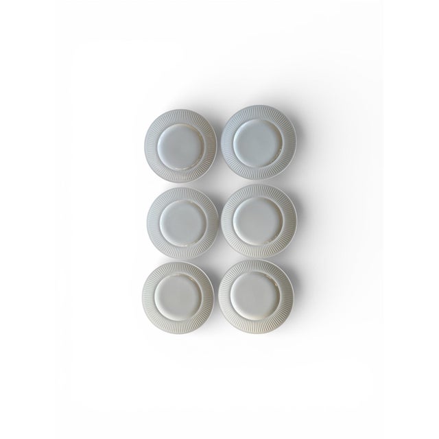 White 1950s Johnson Brothers White Iron Stone Fluted Rim, Athena Pattern, 9 7/8 Inches Dinner Plates – Set of Six For Sale - Image 8 of 8