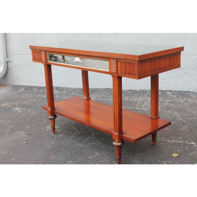 1940's Neoclassical Style/ Hollywood Regency Mirrored Top Hall Console Table For Sale In Miami - Image 6 of 7