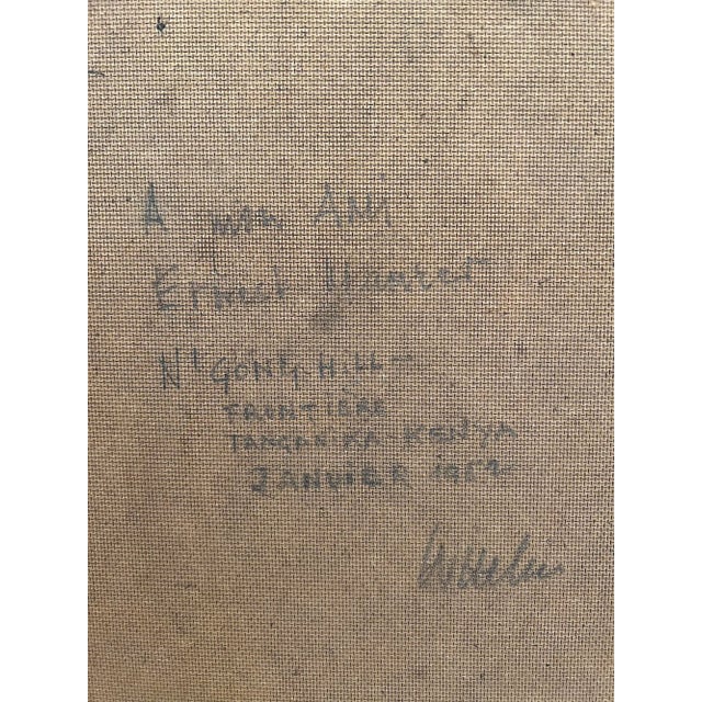 Alois Wittlin, Personnage Assis, Gong Hill, Frontière du Tanganyika, Kenya, 1952, Oil on Wood, Framed For Sale - Image 12 of 13