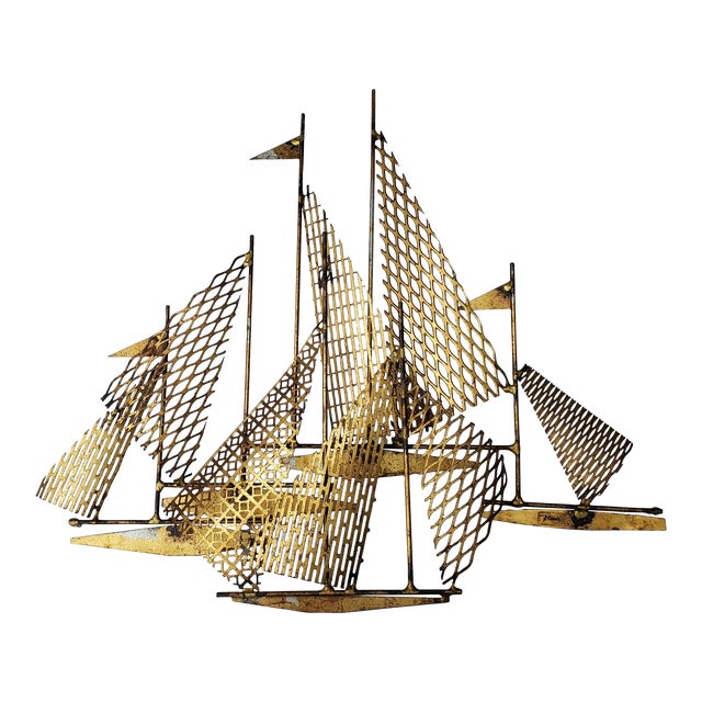 Original 1960's William Bowie Ship Sculpture -Signed For Sale