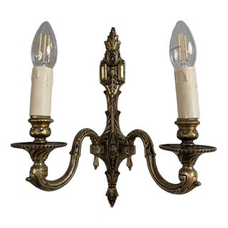 Antique French Bronze Wall Sconce, Set of 2 For Sale