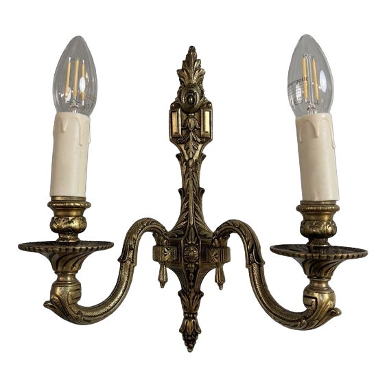 Antique French Bronze Wall Sconce, Set of 2 For Sale