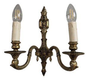 Antique French Bronze Wall Sconce, Set of 2