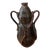 Vintage Art Nouveau Curved Shape Earthenware Double Handle Vase With Makes Mark For Sale